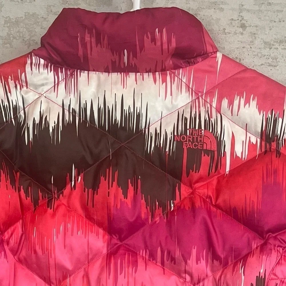The North Face Girls XL 18 550 Fill Pink Brown White Down Ski Jacket Snowboard